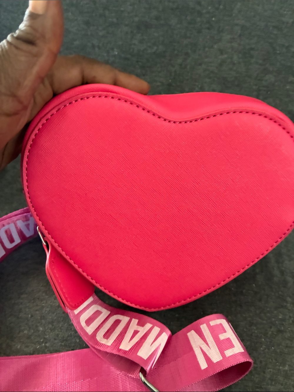 Steve Madden Hot Pink Heart Crossbody Bag with Rhinestones - Picture 4 of 5